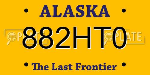 882HT0 Alaska License Plate