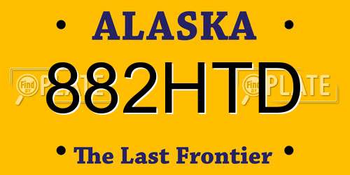 882HTD Alaska License Plate