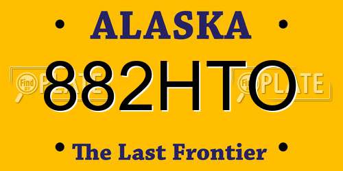 882HTO Alaska License Plate