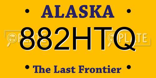 882HTQ Alaska License Plate