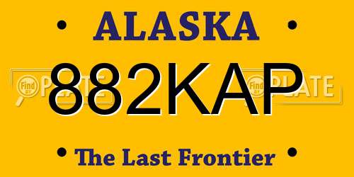 882KAP Alaska License Plate