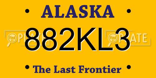 882KL3 Alaska License Plate