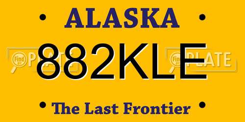 882KLE Alaska License Plate
