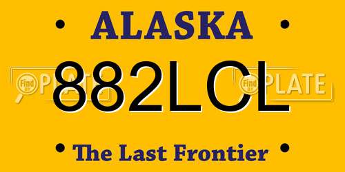 882LCL Alaska License Plate