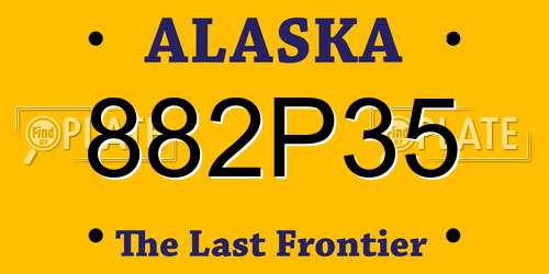 882P35 Alaska License Plate