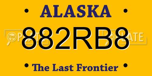 882RB8 Alaska License Plate
