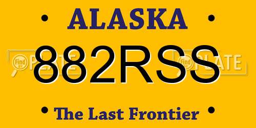 882RSS Alaska License Plate