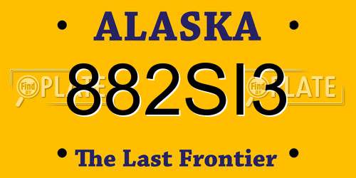 882SI3 Alaska License Plate