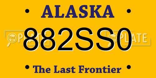 882SS0 Alaska License Plate