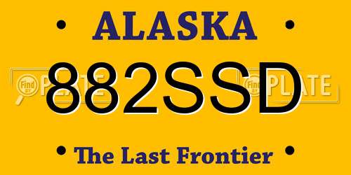 882SSD Alaska License Plate