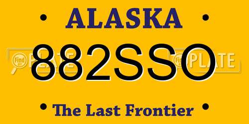 882SSO Alaska License Plate