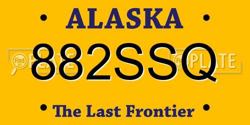 882SSQ Alaska License Plate