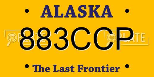 883CCP Alaska License Plate