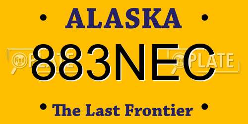 883NEC Alaska License Plate