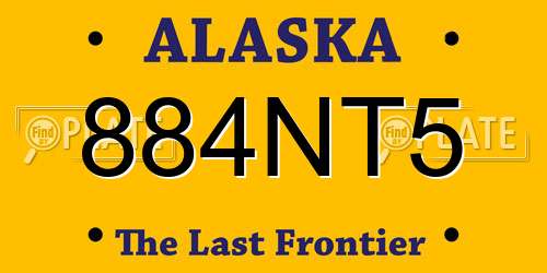884NT5 Alaska License Plate