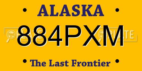 884PXM Alaska License Plate