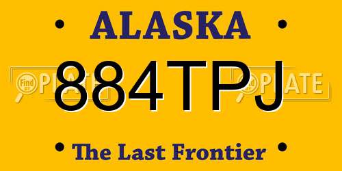 884TPJ Alaska License Plate