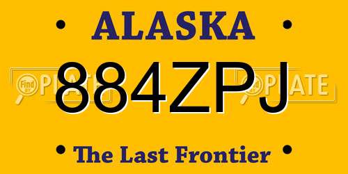 884ZPJ Alaska License Plate