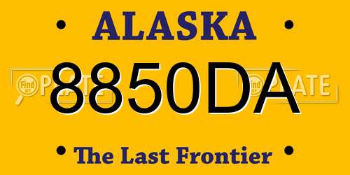 8850DA Alaska License Plate