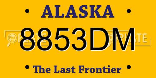 8853DM Alaska License Plate