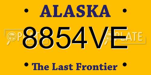8854VE Alaska License Plate