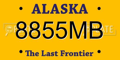 8855MB Alaska License Plate