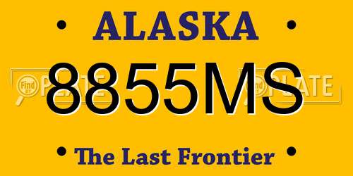 8855MS Alaska License Plate