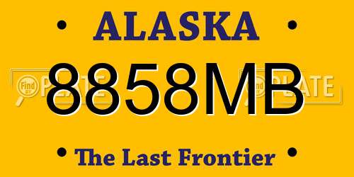 8858MB Alaska License Plate