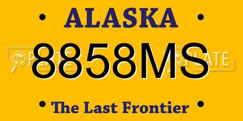 8858MS Alaska License Plate