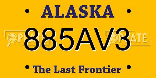 885AV3 Alaska License Plate