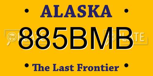 885BMB Alaska License Plate