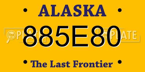 885E80 Alaska License Plate