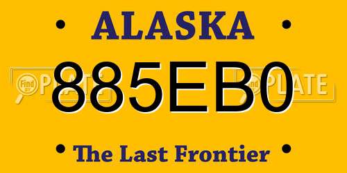 885EB0 Alaska License Plate