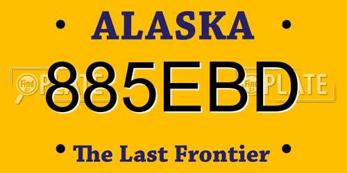 885EBD Alaska License Plate
