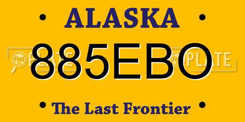 885EBO Alaska License Plate