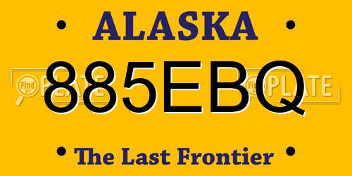 885EBQ Alaska License Plate