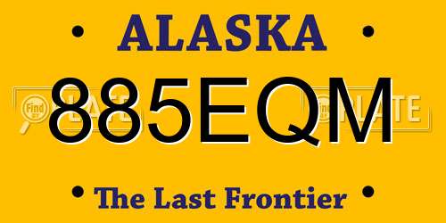 885EQM Alaska License Plate