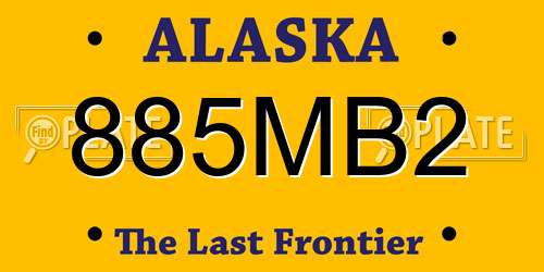 885MB2 Alaska License Plate