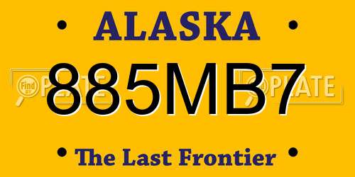 885MB7 Alaska License Plate