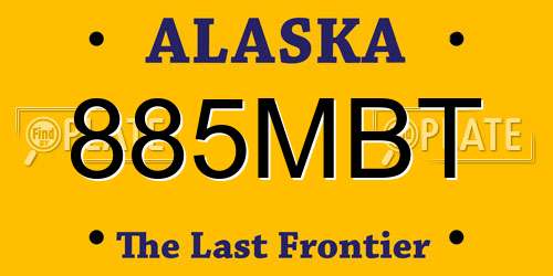 885MBT Alaska License Plate