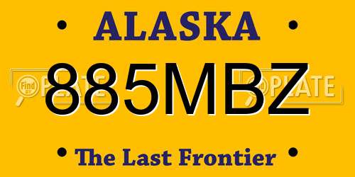 885MBZ Alaska License Plate