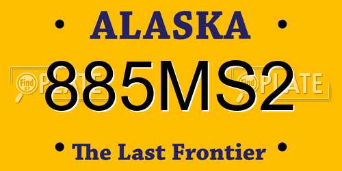 885MS2 Alaska License Plate