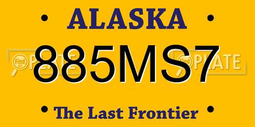 885MS7 Alaska License Plate