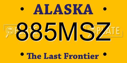 885MSZ Alaska License Plate