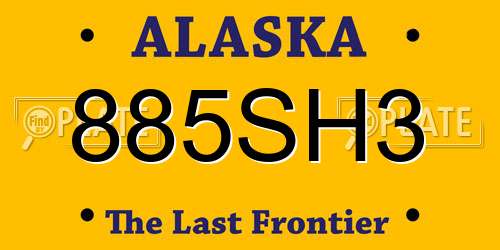 885SH3 Alaska License Plate
