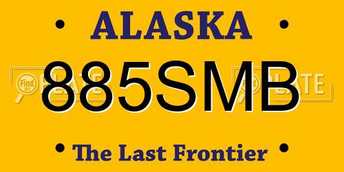 885SMB Alaska License Plate