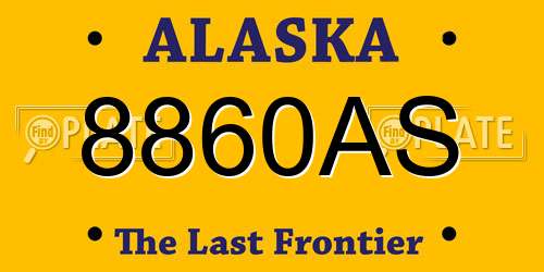 8860AS Alaska License Plate
