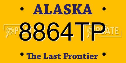 8864TP Alaska License Plate