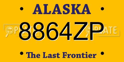 8864ZP Alaska License Plate