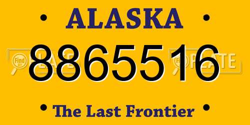 8865516 Alaska License Plate